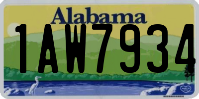 AL license plate 1AW7934