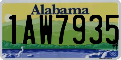 AL license plate 1AW7935