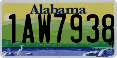 AL license plate 1AW7938