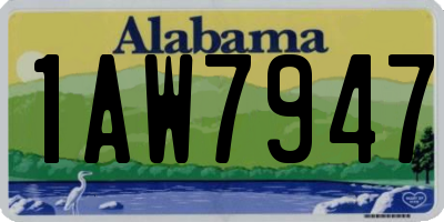 AL license plate 1AW7947