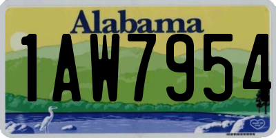 AL license plate 1AW7954
