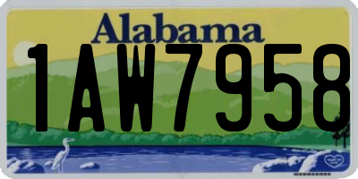 AL license plate 1AW7958