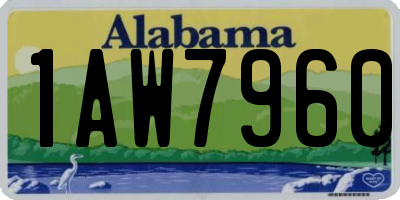 AL license plate 1AW7960