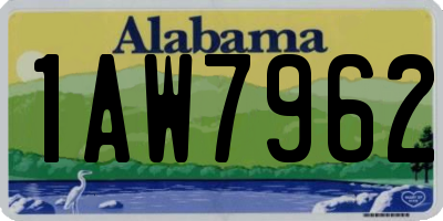 AL license plate 1AW7962
