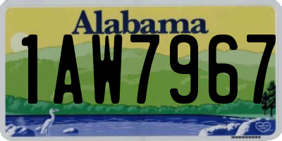 AL license plate 1AW7967