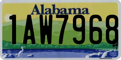 AL license plate 1AW7968