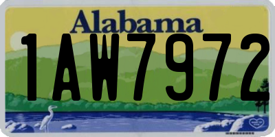 AL license plate 1AW7972