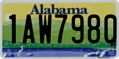 AL license plate 1AW7980
