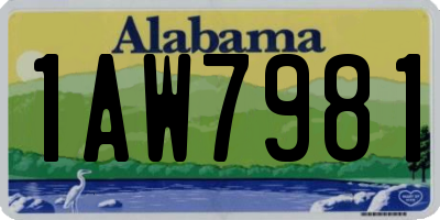 AL license plate 1AW7981