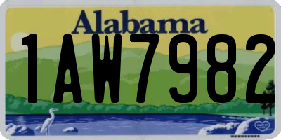 AL license plate 1AW7982