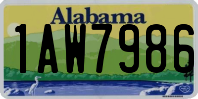 AL license plate 1AW7986