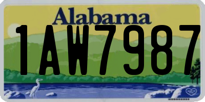 AL license plate 1AW7987