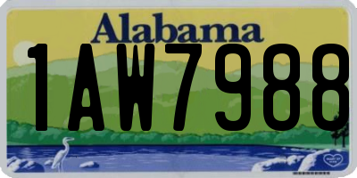 AL license plate 1AW7988