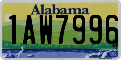AL license plate 1AW7996