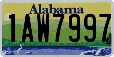AL license plate 1AW7997