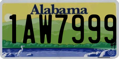 AL license plate 1AW7999