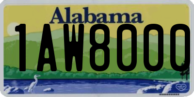 AL license plate 1AW8000