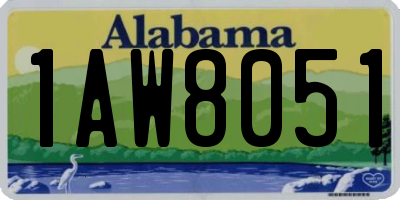 AL license plate 1AW8051