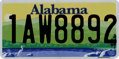 AL license plate 1AW8892