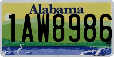 AL license plate 1AW8986