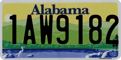 AL license plate 1AW9182