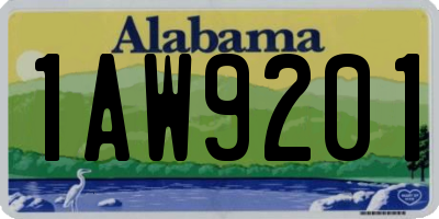 AL license plate 1AW9201