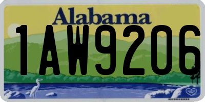 AL license plate 1AW9206