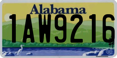 AL license plate 1AW9216
