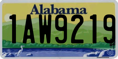 AL license plate 1AW9219