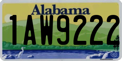 AL license plate 1AW9222
