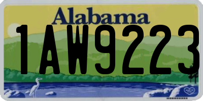 AL license plate 1AW9223