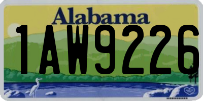 AL license plate 1AW9226