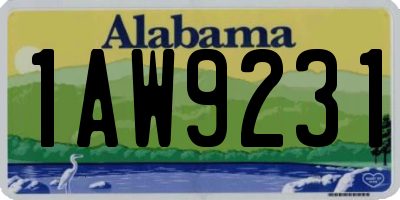 AL license plate 1AW9231