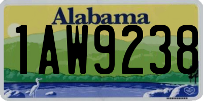 AL license plate 1AW9238