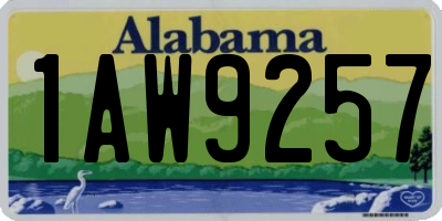 AL license plate 1AW9257