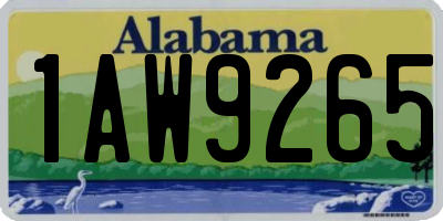 AL license plate 1AW9265