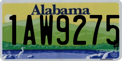 AL license plate 1AW9275