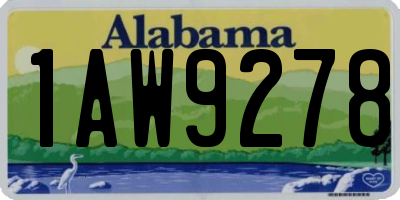 AL license plate 1AW9278