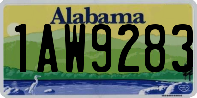 AL license plate 1AW9283
