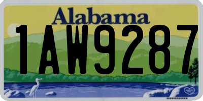 AL license plate 1AW9287