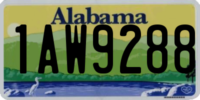 AL license plate 1AW9288