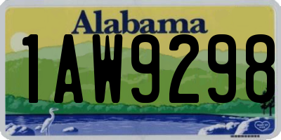 AL license plate 1AW9298