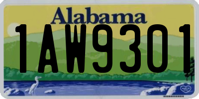 AL license plate 1AW9301