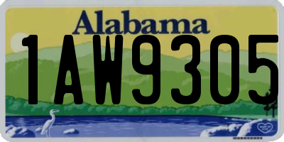 AL license plate 1AW9305