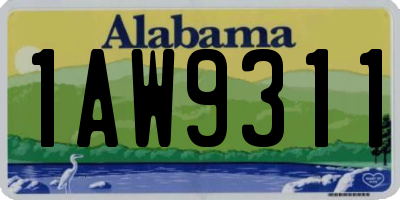 AL license plate 1AW9311