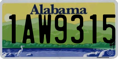 AL license plate 1AW9315