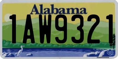 AL license plate 1AW9321