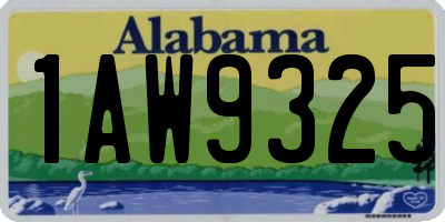 AL license plate 1AW9325