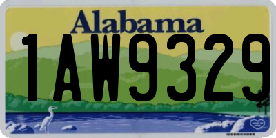 AL license plate 1AW9329