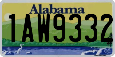 AL license plate 1AW9332